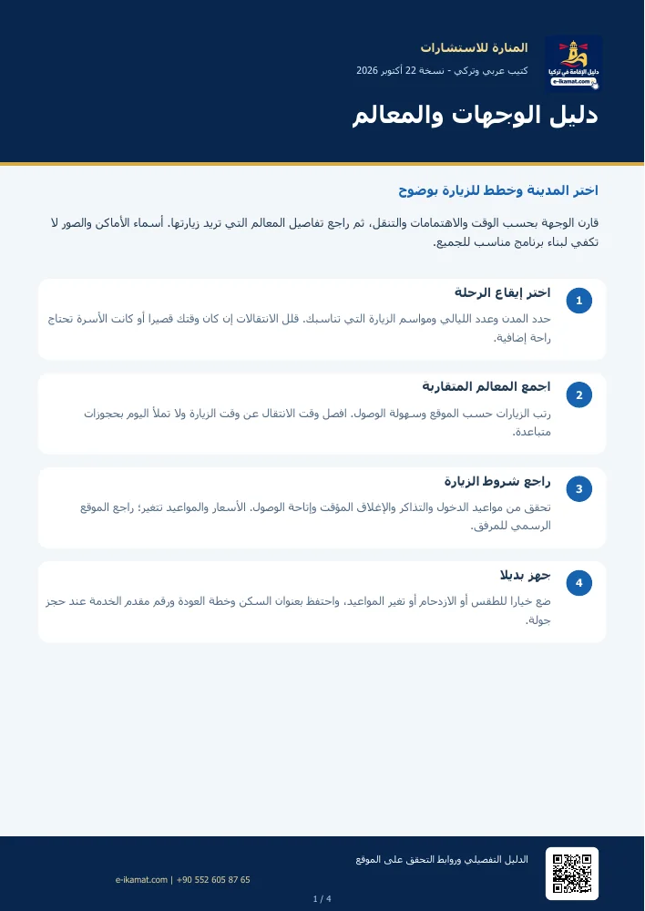 غلاف كتيب: دليل الوجهات والمعالم