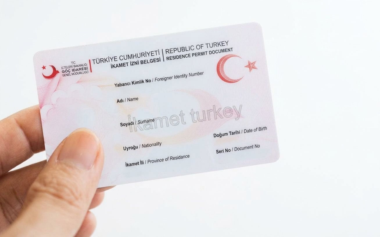 تصوير توضيحي لبطاقة إقامة تركية بلا بيانات شخصية